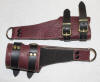 Burgundy Bull hide EW Wrist cuffs