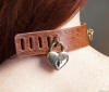 Drop Tab Collar Back with Gold Heart Lock